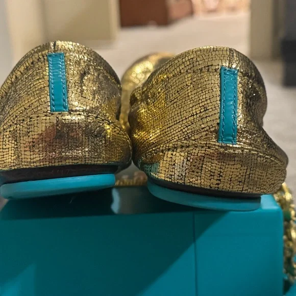 Gold Women's Flats by Tieks - Picture 4 of 7